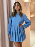 "Sovere, Asher Smock Dress" Dusty Blue, 14