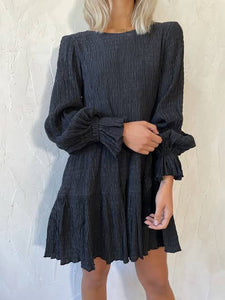 "Sovere, Asher Smock Dress" Black, 12